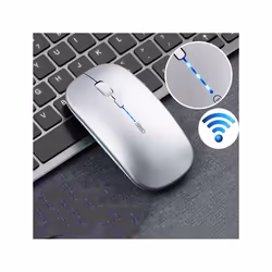 Inphic PM1 Office Mute Wireless Laptop Mouse, Style:Battery Display(Space Silver)