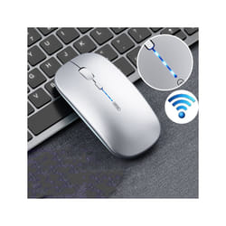 Inphic PM1 Office Mute Wireless Laptop Mouse, Style:Battery Display(Space Silver)