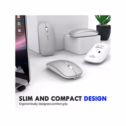 Inphic PM1 Office Mute Wireless Laptop Mouse, Style:Battery Display(Space Silver)