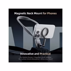 TELESIN Silicone Neck Mount Magnetic Selfie Stick Phone Neck Holder(Gray)