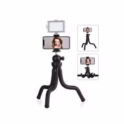PULUZ Mini Octopus Flexible Tripod with Ball Head, Phone Clamp, Tripod Adapter & Long Screw for SLR Cameras, GoPro, Smartphon ...