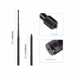 PULUZ 150cm Metal Selfie Stick Monopod  for Insta360 One RS / X2 / X3 / X4
