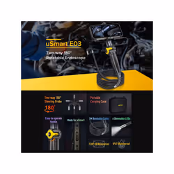 Ulefone uSmart E03 Rotatable Endoscope IP67 Waterproof for Armor 24 / 21 / 19 / 18T / 18T Ultra / Armor Pad(Black)