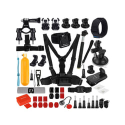 PULUZ 53 in 1 Accessories Combo Kit (Chest Strap, Suction Cup, Monopod, Mounts) for GoPro & Action Cameras