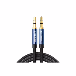 Ugreen AV112 Audio Cable 3.5mm Speaker Line Aux Cable, Length:5m(Blue)