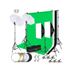 PULUZ LED Light Studio Softbox Photography Kit with Background & Reflective & Tripod Mount & Sandbags(EU Plug)