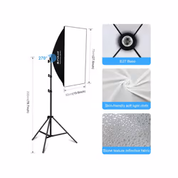 PULUZ LED Light Studio Softbox Photography Kit with Background & Reflective & Tripod Mount & Sandbags(EU Plug)
