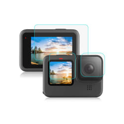 PULUZ for GoPro Hero12 Black /11 Black /10 Black /9 Black Lens + LCD Display 9H 2.5D Tempered Glass Film