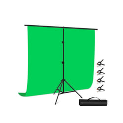PULUZ 2x2m T-Shape Photo Studio Background Support Stand Backdrop Crossbar Bracket Kit with Clips(Green)