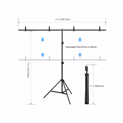 PULUZ 2x2m T-Shape Photo Studio Background Support Stand Backdrop Crossbar Bracket Kit with Clips(Green)