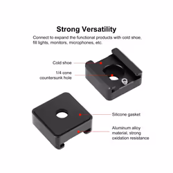 PULUZ Expand Cold Shoe Mount Adapter Microphone Flash Light Aluminum Alloy Holder Bracket (Black)