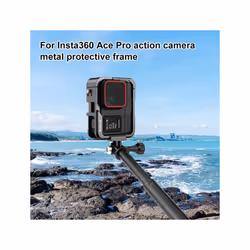 For Insta360 Ace Pro PULUZ Metal Protective Cage Adapter Frame (Black)
