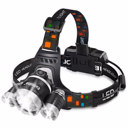 LED Headlight Torch, 18650 Rechargeable Batteries Included, 1500 Lumen 4 MODES