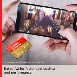 SanDisk Extreme 512GB microSDXC Memory Card + SD Adapter with A2 App Performance + Rescue Pro Deluxe, up to 160MB/s, Class 10, UHS-I, U3, V30
