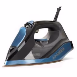 Black & Decker BXIR2801E, Dry & Steam iron, Ceramic soleplate, 180 g/min, Black, Blue, 45 g/min, 0.3 L