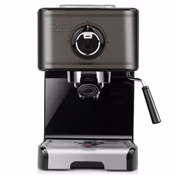 Black & Decker BXCO1200E, Espresso machine, 1.2 L, Ground coffee, 1200 W, Silver