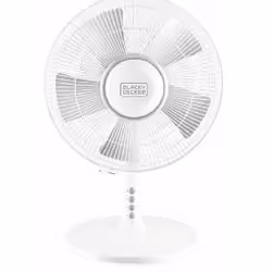 Black & Decker BXEFD40E, Household blade fan, White, Table, 57 dB, 1375 m³/h, Buttons