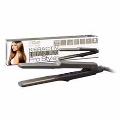 Italian Design Keraktiv Prostyler, Straightening iron, Warm, Buttons, 230 °C, Grey, Hanging loop