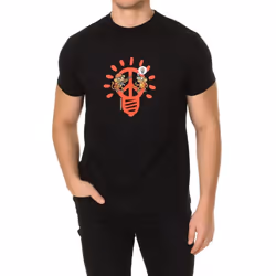 Camiseta Manga Corta Y Cuello Redondo Peace Bulb Para Hombre - black, M