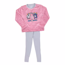 Pijama De Invierno Con Acabado Tundosado Y Cuello En Pico 3176 Para NiÃ±a - multicolor, 12 AÃOS