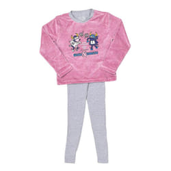 Pijama De Invierno Con Acabado Tundosado Y Cuello En Pico 3176 Para NiÃ±a - multicolor, 12 AÃOS