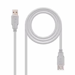 Nanocable 10.01.0203, 1.8 m, USB A, USB A, USB 2.0, Male/Female, Beige