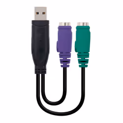 Nanocable 10.03.0101, 0.15 m, 2x 6-p Mini-DIN, USB A, Male, Female, Black