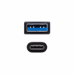 Nanocable USB 3.1, 1m USB cable USB 3.2 Gen 2 (3.1 Gen 2) USB C USB A Black