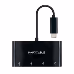 Nanocable 10.16.4401-BK, USB 3.2 Gen 1 (3.1 Gen 1) Type-C, USB 3.2 Gen 1 (3.1 Gen 1) Type-C, Black, 0.1 m, USB, 1 pc(s)