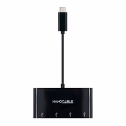 Nanocable 10.16.4401-BK interface hub USB 3.2 Gen 1 (3.1 Gen 1) Type-C Black