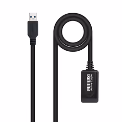 Nanocable 10.01.0311, 5 m, USB A, USB A, USB 3.2 Gen 1 (3.1 Gen 1), 5 Gbit/s, Black