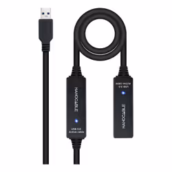 Nanocable 10.01.0313, 15 m, USB A, USB A, USB 3.2 Gen 1 (3.1 Gen 1), 5 Gbit/s, Black