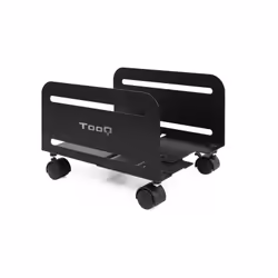 TooQ UMCS0004-B, Cart CPU holder, Universal, 10 kg, Black, Metal, 4 wheel(s)