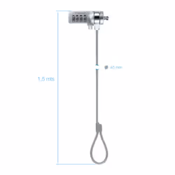 TooQ TQCLKC0015 cable lock Silver 1.5 m