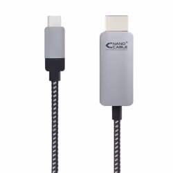 Nanocable 10.15.5102 video cable adapter 1.8 m USB Type-C HDMI Aluminium, Black