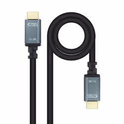 Nanocable HDMI 2.1 IRIS 8K A/M-A/M Cable, Black, 1 Meters, 1 m, HDMI Type A (Standard), HDMI Type A (Standard), 3D, 48 Gbit/s ...