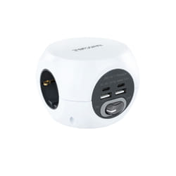 Nanocable 3-socket base with 4 USB's (2 USB A + 2 USB-C), with switch