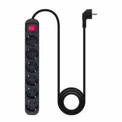 Nanocable 6-socket power strip with switch, 1.4 metres Black