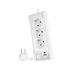 Nanocable 10.37.0013-W power extension 1.5 m 3 AC outlet(s) Indoor Aluminium, White