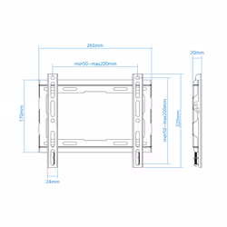 TooQ LP1043F-B TV mount/stand 109.2 cm (43") Black
