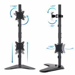 TooQ DB1703TNV-B monitor mount / stand 81.3 cm (32") Desk Black