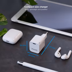 TooQ USB-C PD20W Wall Charger, White
