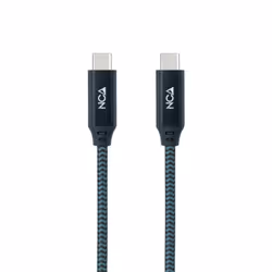 Nanocable USB 3.2 Gen2x2 20Gbps 5A/100W 4K/60Hz USB-C/M-USB-C/M Cable, Grey/Black, 1 m