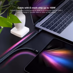 Nanocable USB 3.2 Gen2x2 20Gbps 5A/100W 4K/60Hz USB-C/M-USB-C/M Cable, Grey/Black, 1 m - Additional view 4