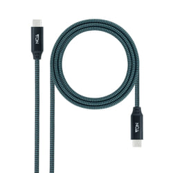 Nanocable USB 3.2 Gen2x2 20Gbps 5A/100W 4K/60Hz USB-C/M-USB-C/M Cable, Grey/Black, 1.5 m