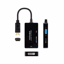Nanocable DISPLAYPORT to HDMI/DVI/VGA Converter, 20 cm, Black