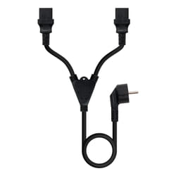 Nanocable 10.22.0100 power cable Black 1.8 m Power plug type F 2 x C13 coupler