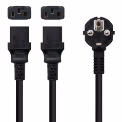 Nanocable 10.22.0100 power cable Black 1.8 m Power plug type F 2 x C13 coupler