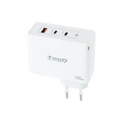 TooQ GaN Wall Charger 2xUSB-C/PD + USB-A/QC 100W, White
