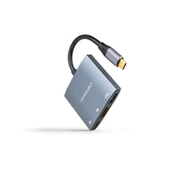 Nanocable USB-C to HDMI/USB3.0/USB-C PD Converter, 15 cm, Grey